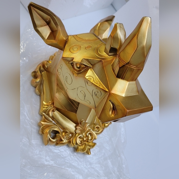 Losaym Other - 3D Gold Rhino Head Wall Art – Resin Animal Sculpture | Home Decor Accent